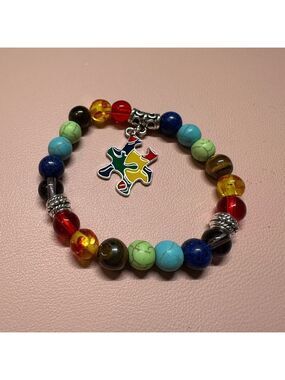 Colorful Puzzle Charm Autism Support Bracelet
